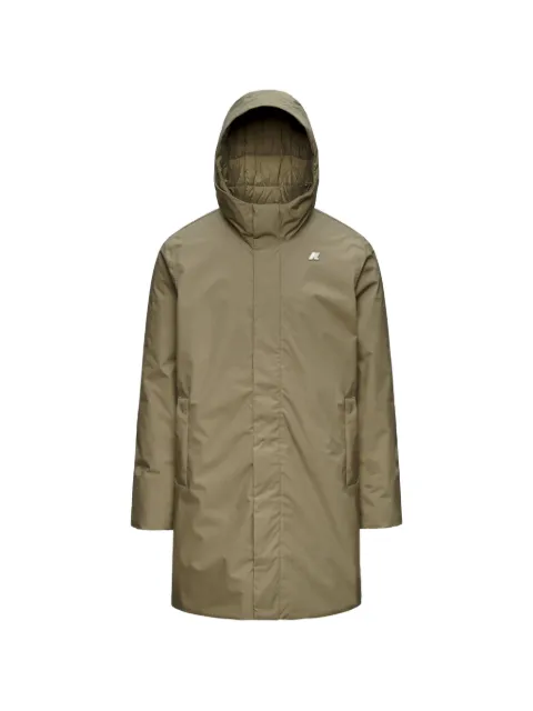 K-Way hooded logo-patch padded coat