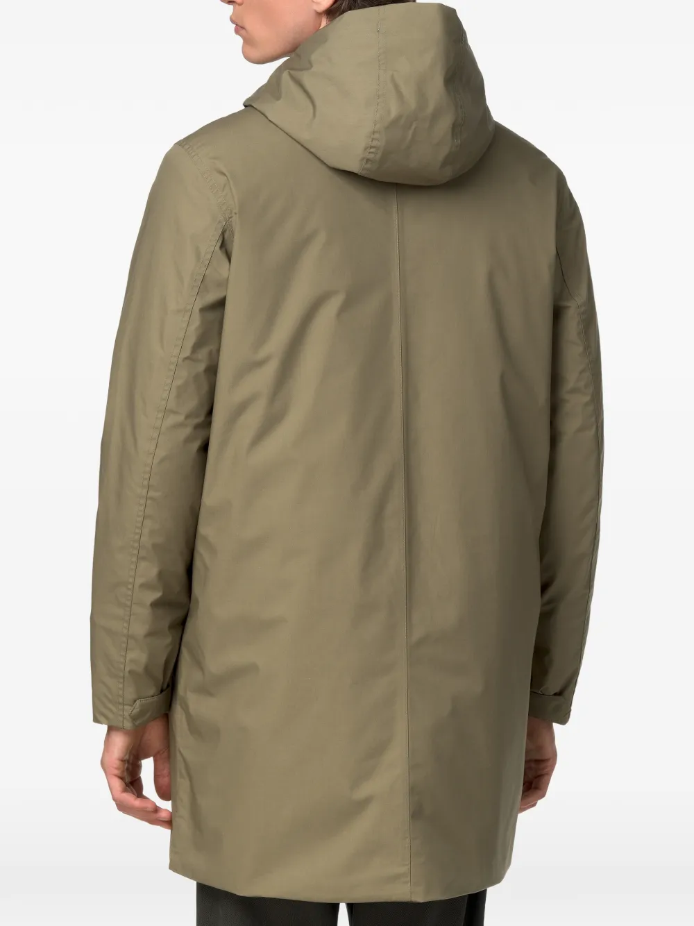 K-Way Gewatteerde jas met capuchon en logo-patch Groen
