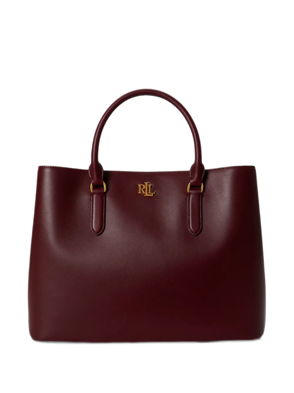 Lauren Ralph Lauren large Marcy logo-plaque leather tote bag - Rouge