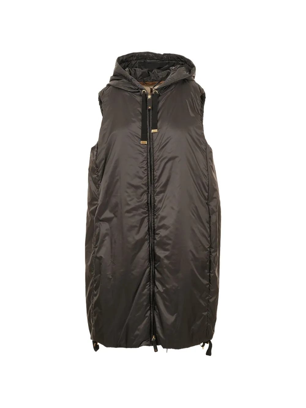 Max Mara The Cube hooded sleeveless coat - Black
