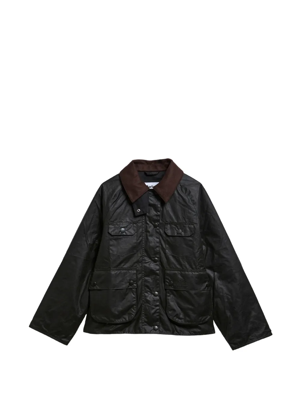 Barbour waxed multi-pocket jacket Groen