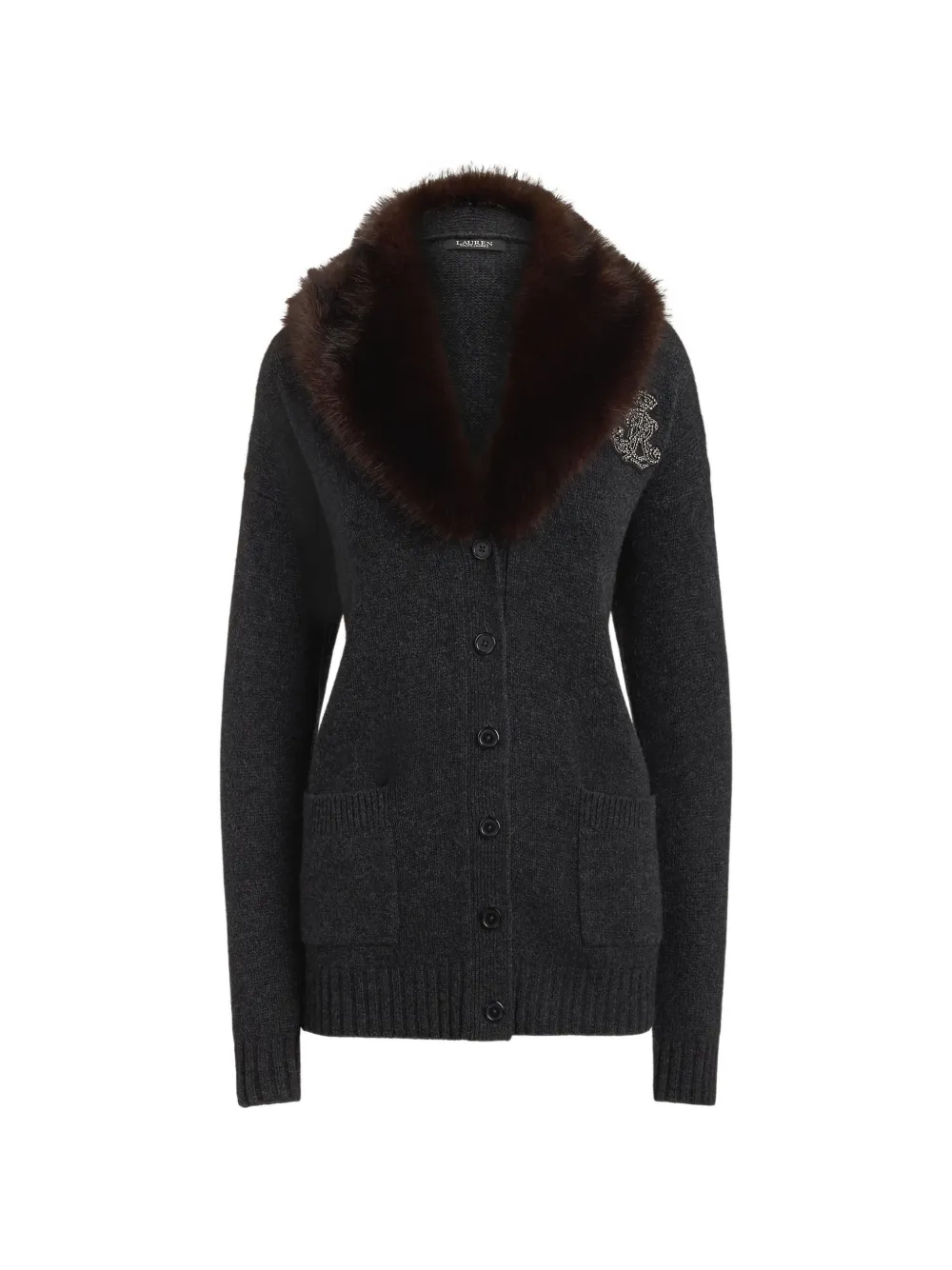 Lauren Ralph Lauren logo-embellished cardigan - Grey