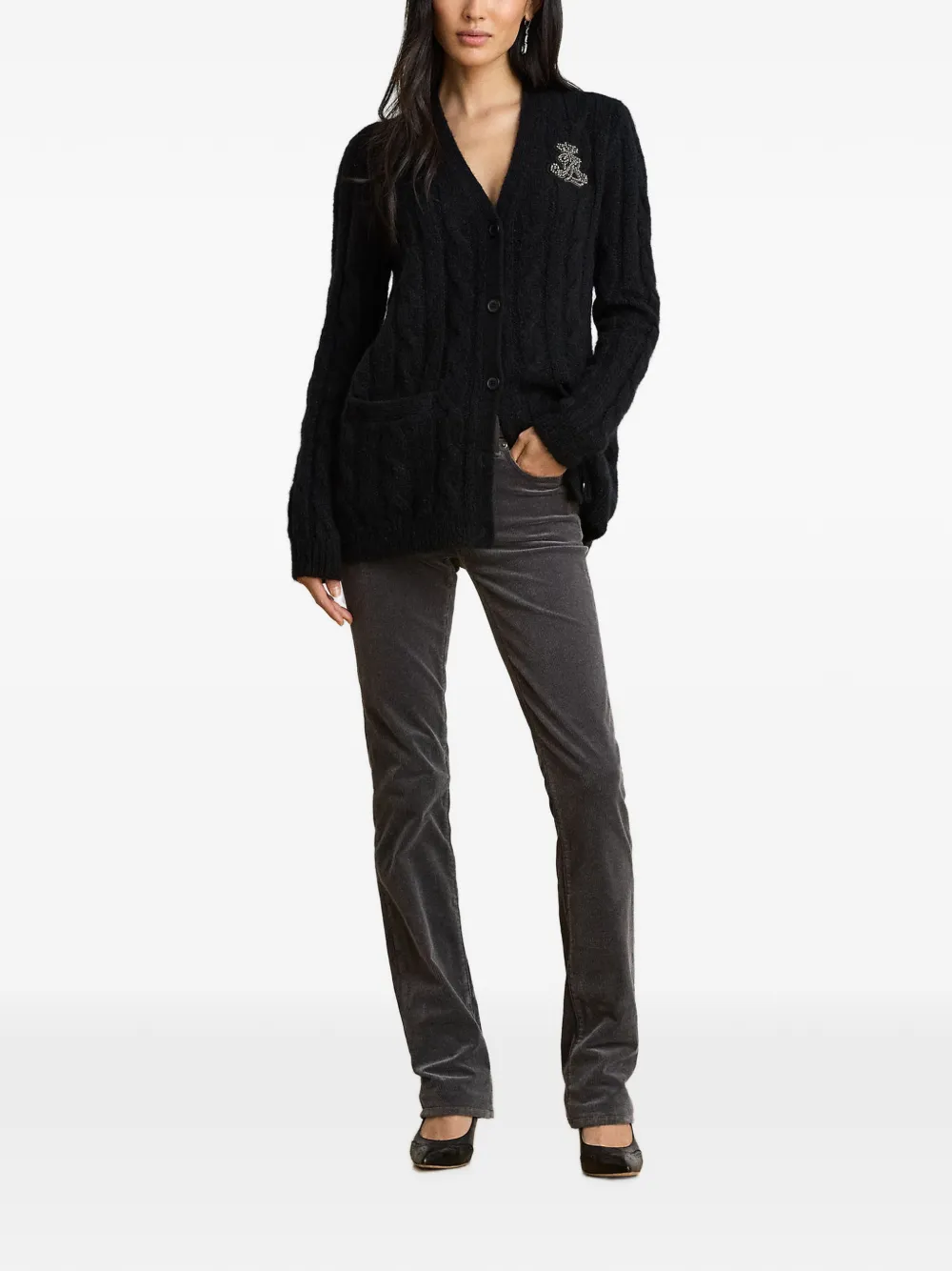 Lauren Ralph Lauren Fijngebreid vest Zwart