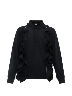 Comme Des Garçons Homme Plus Ruffled zip-up Hoodie | Black | FARFETCH