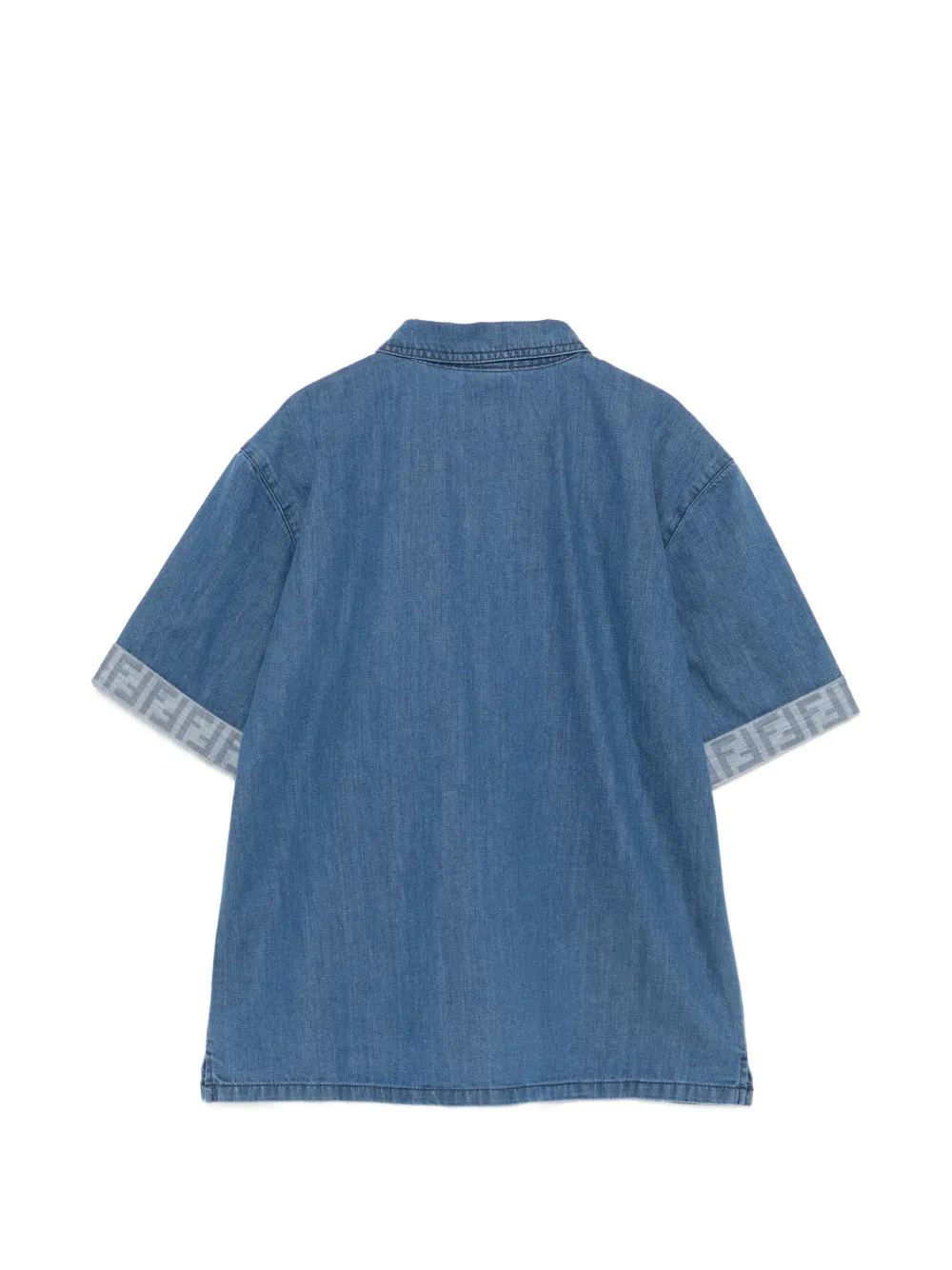Fendi Kids Shirt met opgestikte zak en logo Blauw