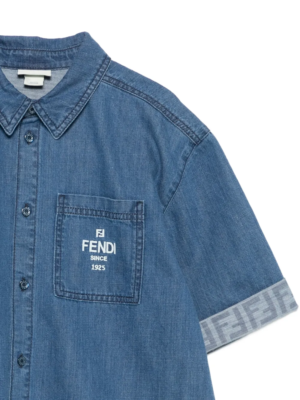 Fendi Kids パッチポケット シャツ | ブルー | FARFETCH JP