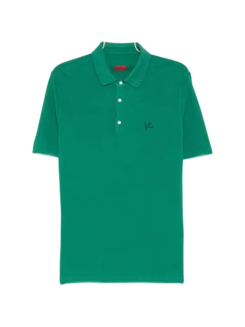 Isaia logo-embroidered polo shirt