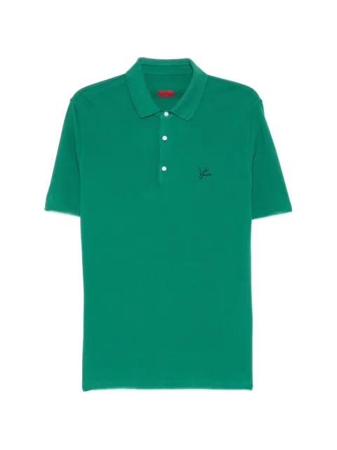 Isaia logo-embroidered polo shirt