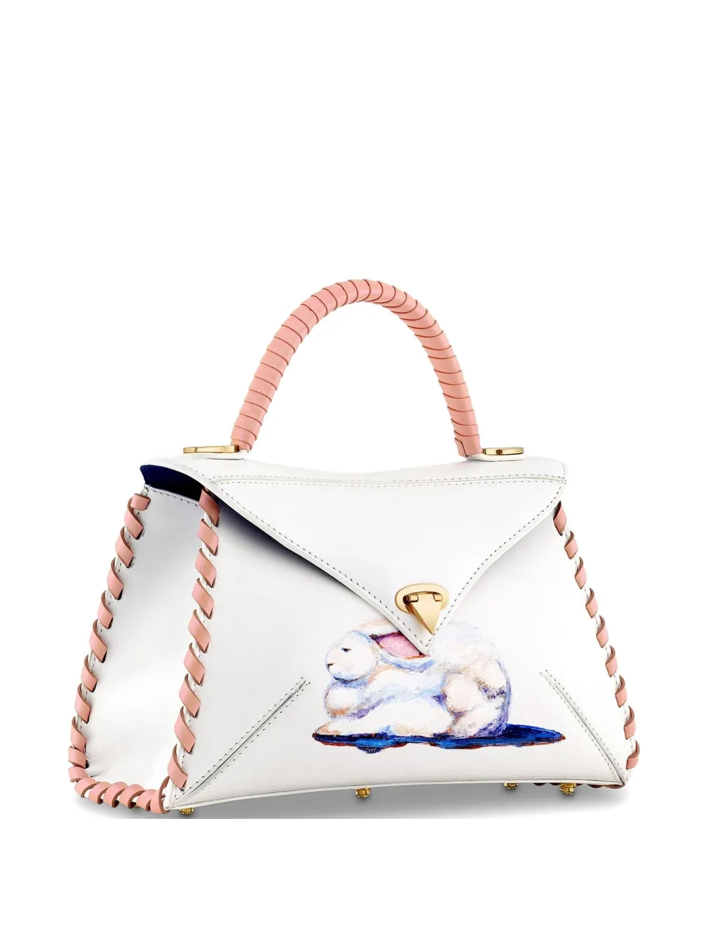 Tyler Ellis Medium shopper met konijnen-print Wit