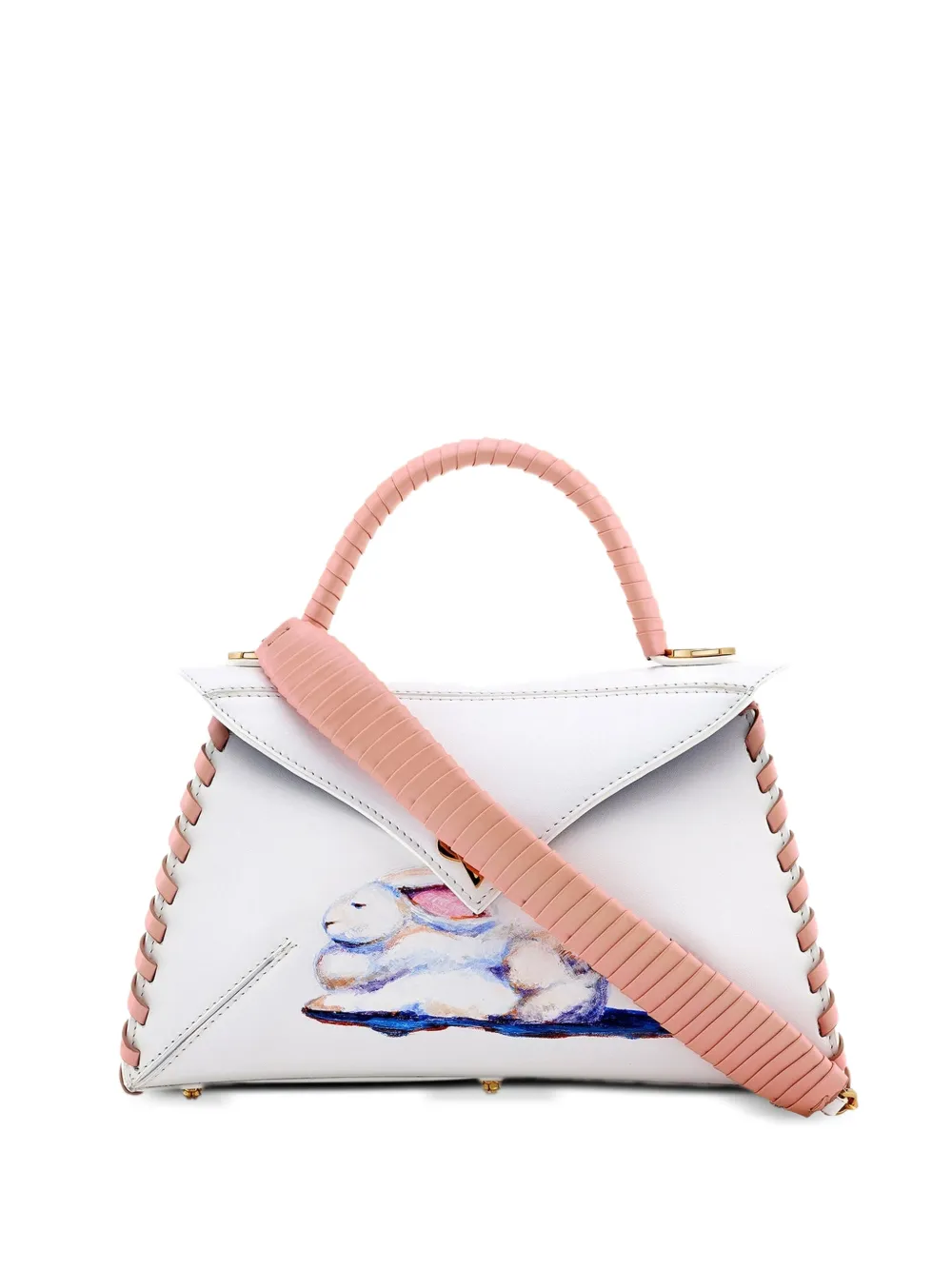 Tyler Ellis Medium shopper met konijnen-print Wit