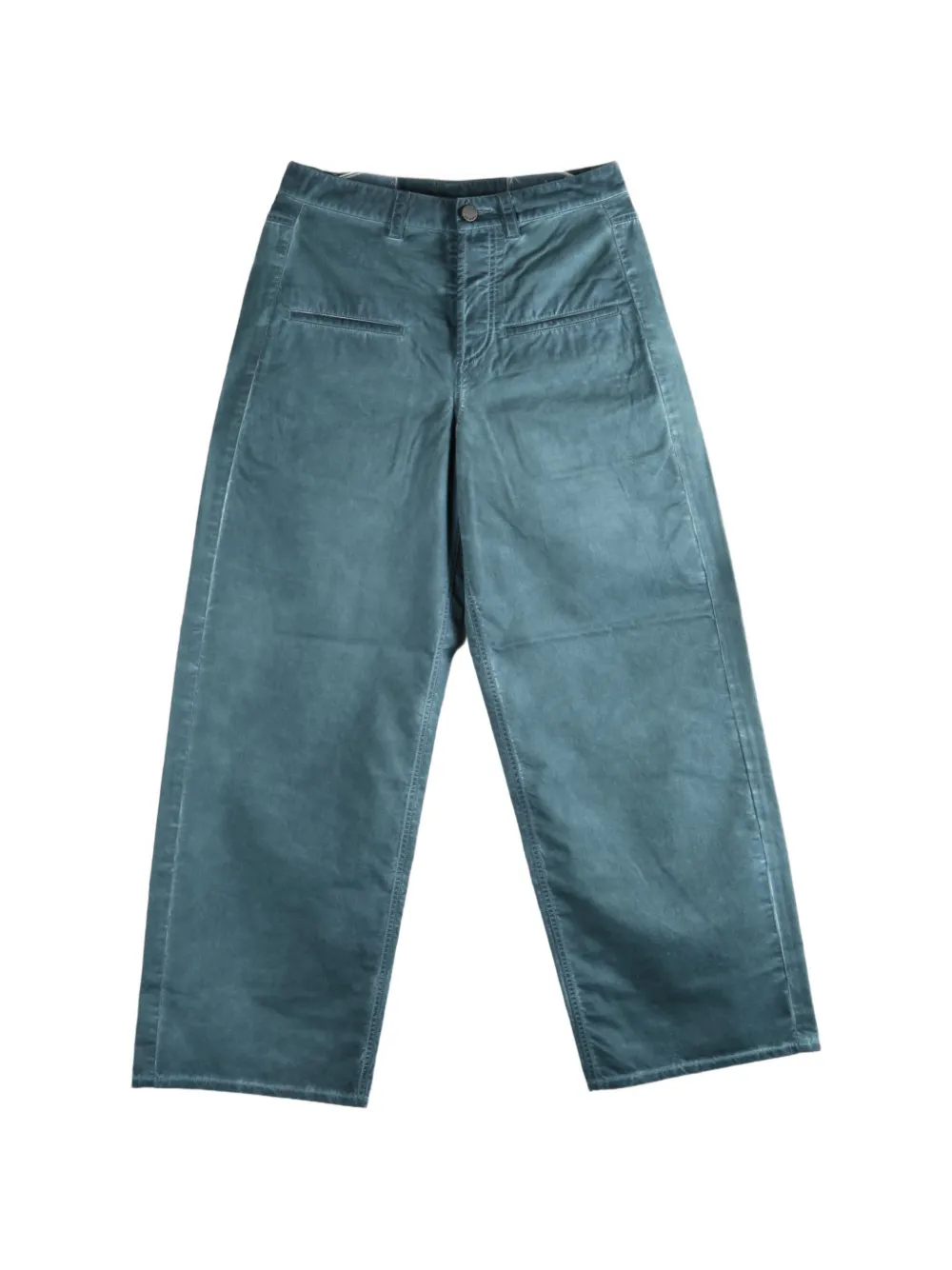 Uma Wang straight-leg logo-patch trousers - Blu