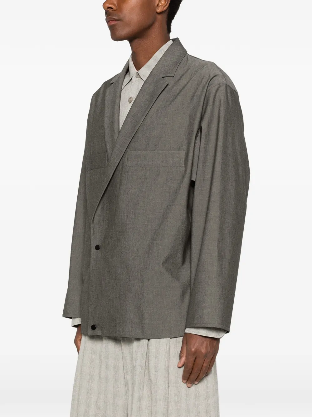 Fear Of God Shirtjack met gekerfde revers en drukknopen Grijs