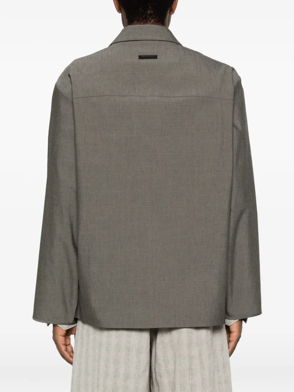 Fear Of God Shirtjack met gekerfde revers en drukknopen Grijs