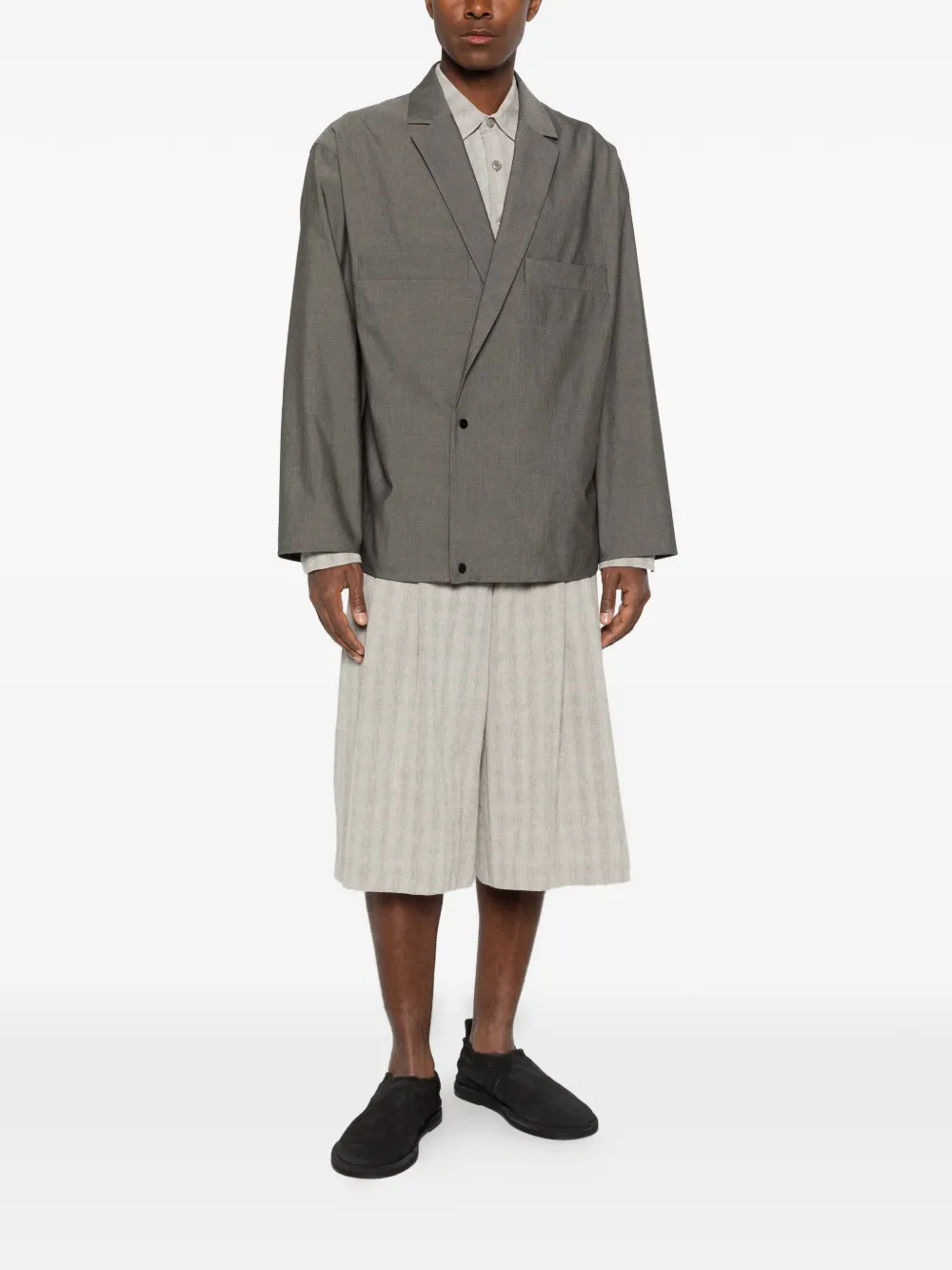 Fear Of God Shirtjack met gekerfde revers en drukknopen Grijs