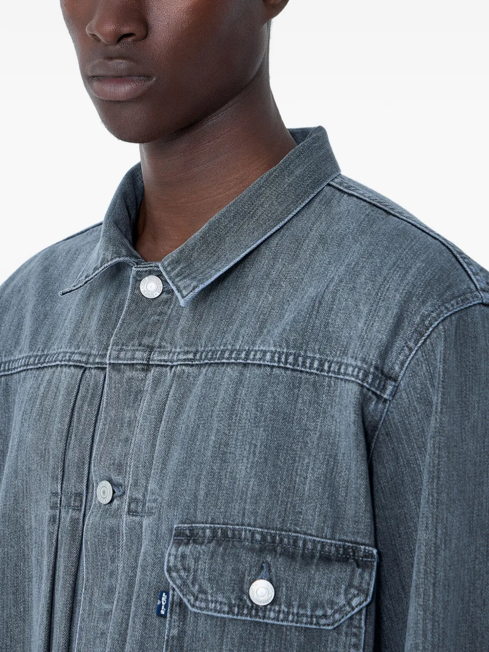 Levi's Blue Tab™ Type denim jack met borstzak en knopen Grijs