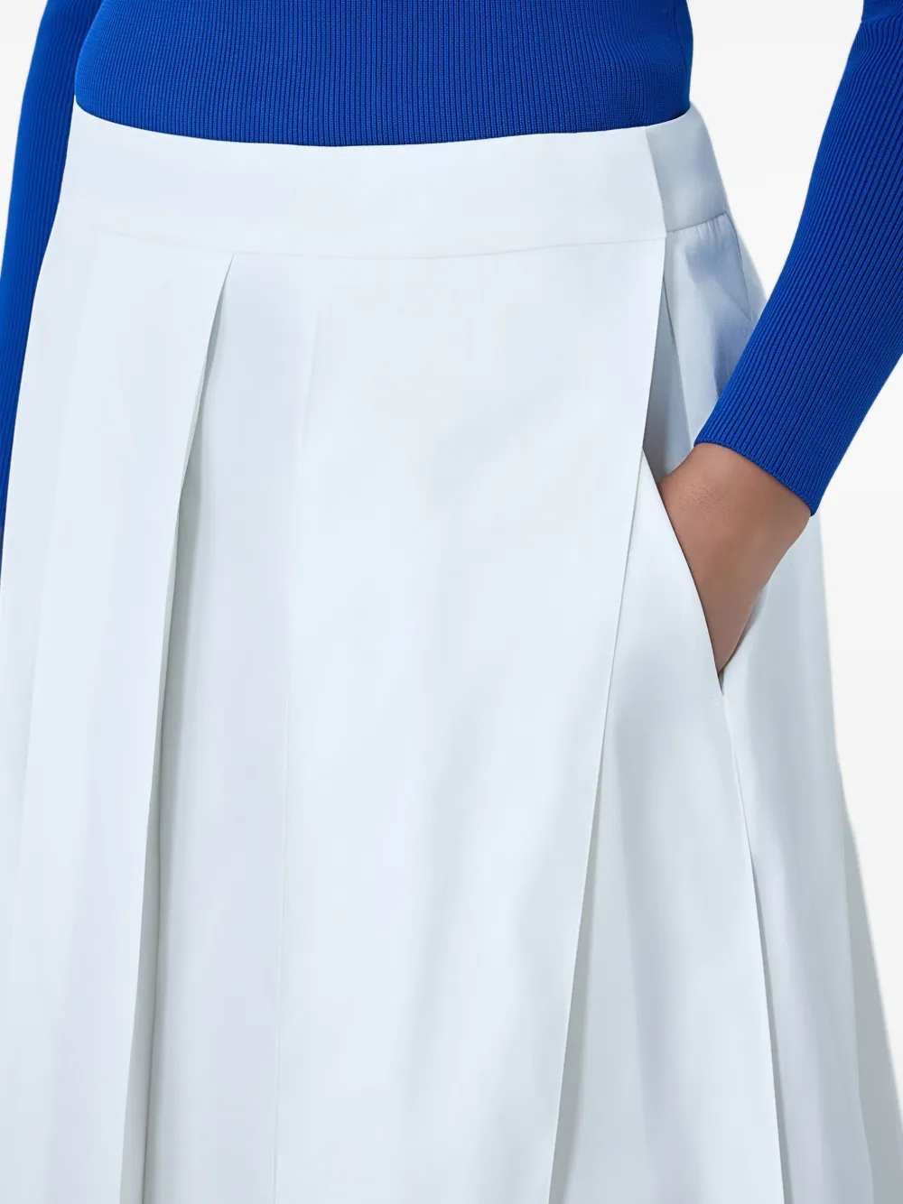 Jil Sander Midi-plooirok met A-lijn Wit