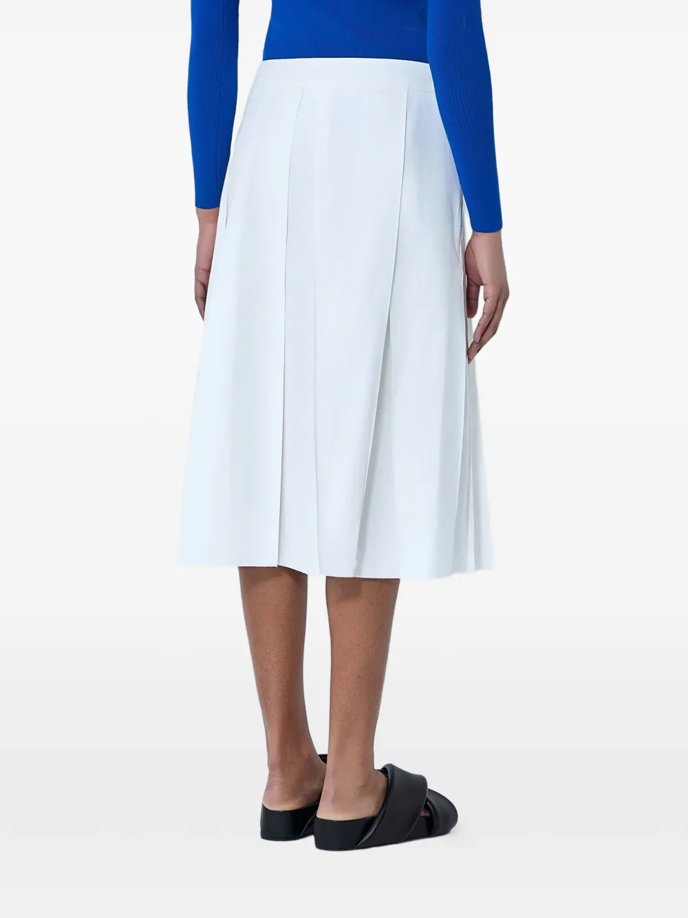 Jil Sander Midi-plooirok met A-lijn Wit