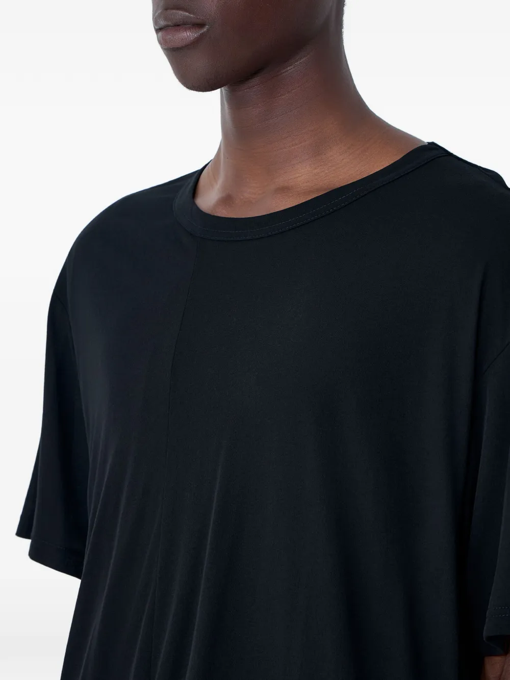Yohji Yamamoto T-shirt met ronde hals Zwart