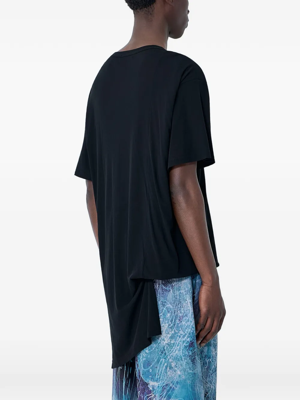 Yohji Yamamoto T-shirt met ronde hals Zwart