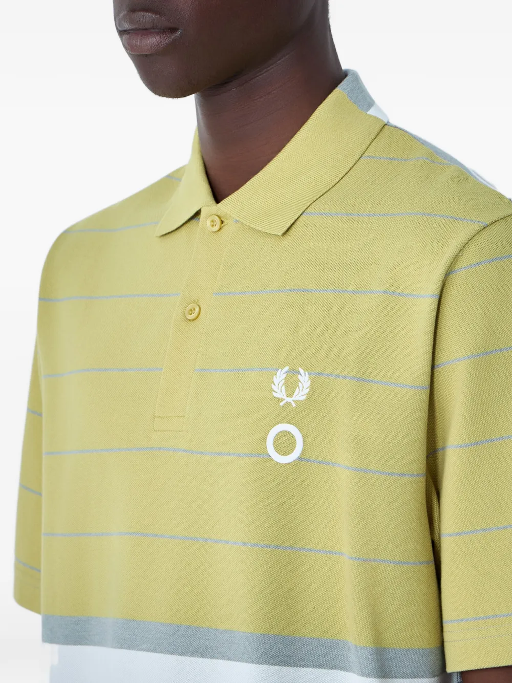 Fred Perry Gestreept poloshirt met knopen Groen