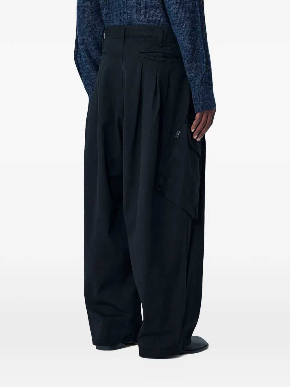 Yohji Yamamoto Broek met zak en riemlus Zwart