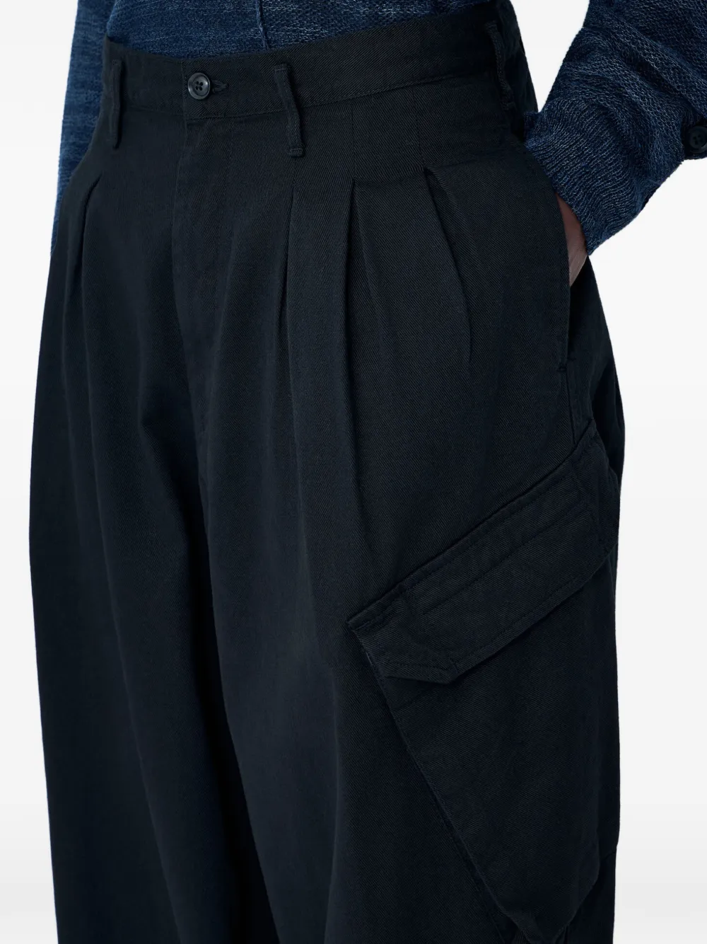 Yohji Yamamoto Broek met zak en riemlus Zwart