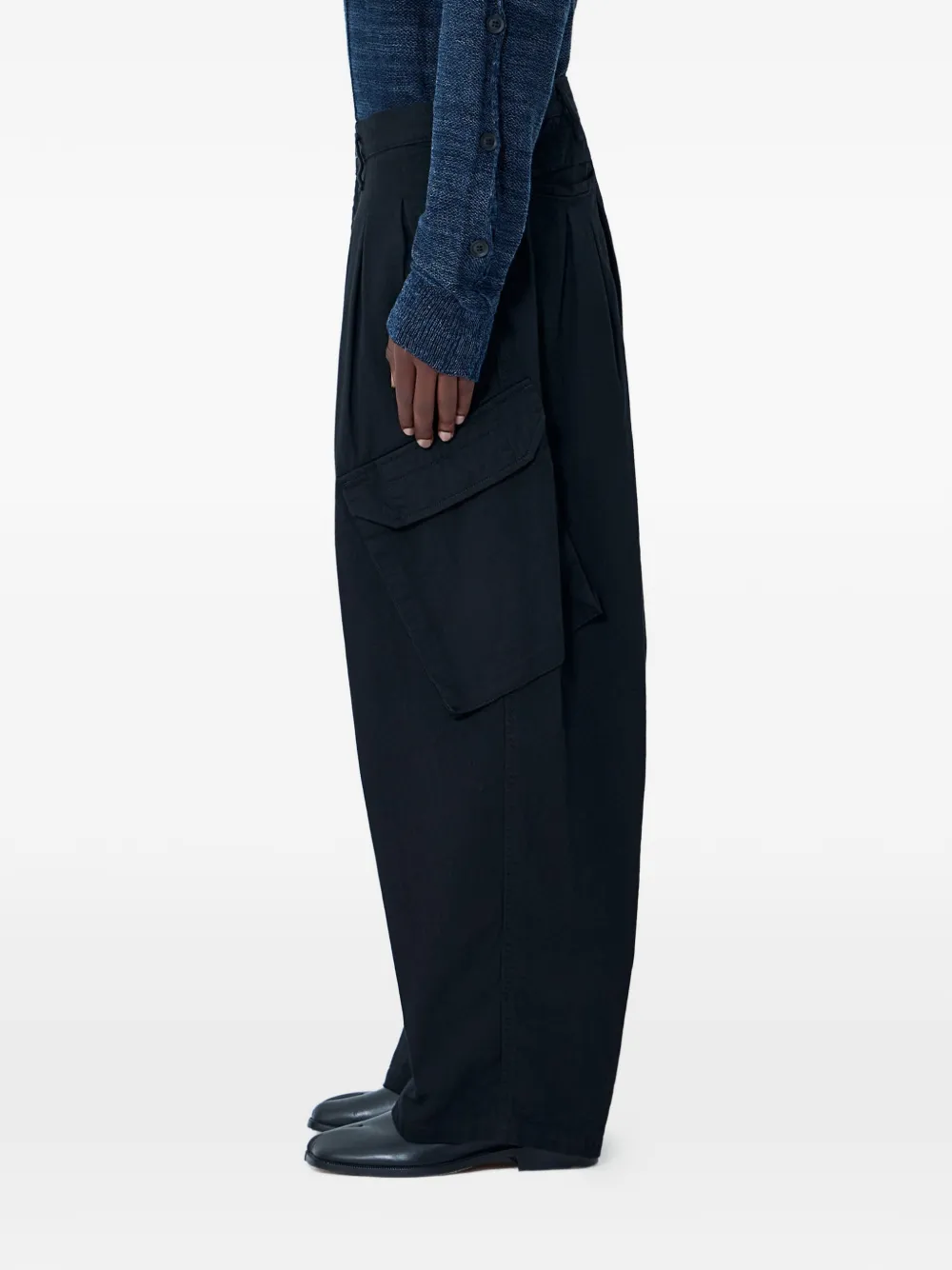 Yohji Yamamoto Broek met zak en riemlus Zwart