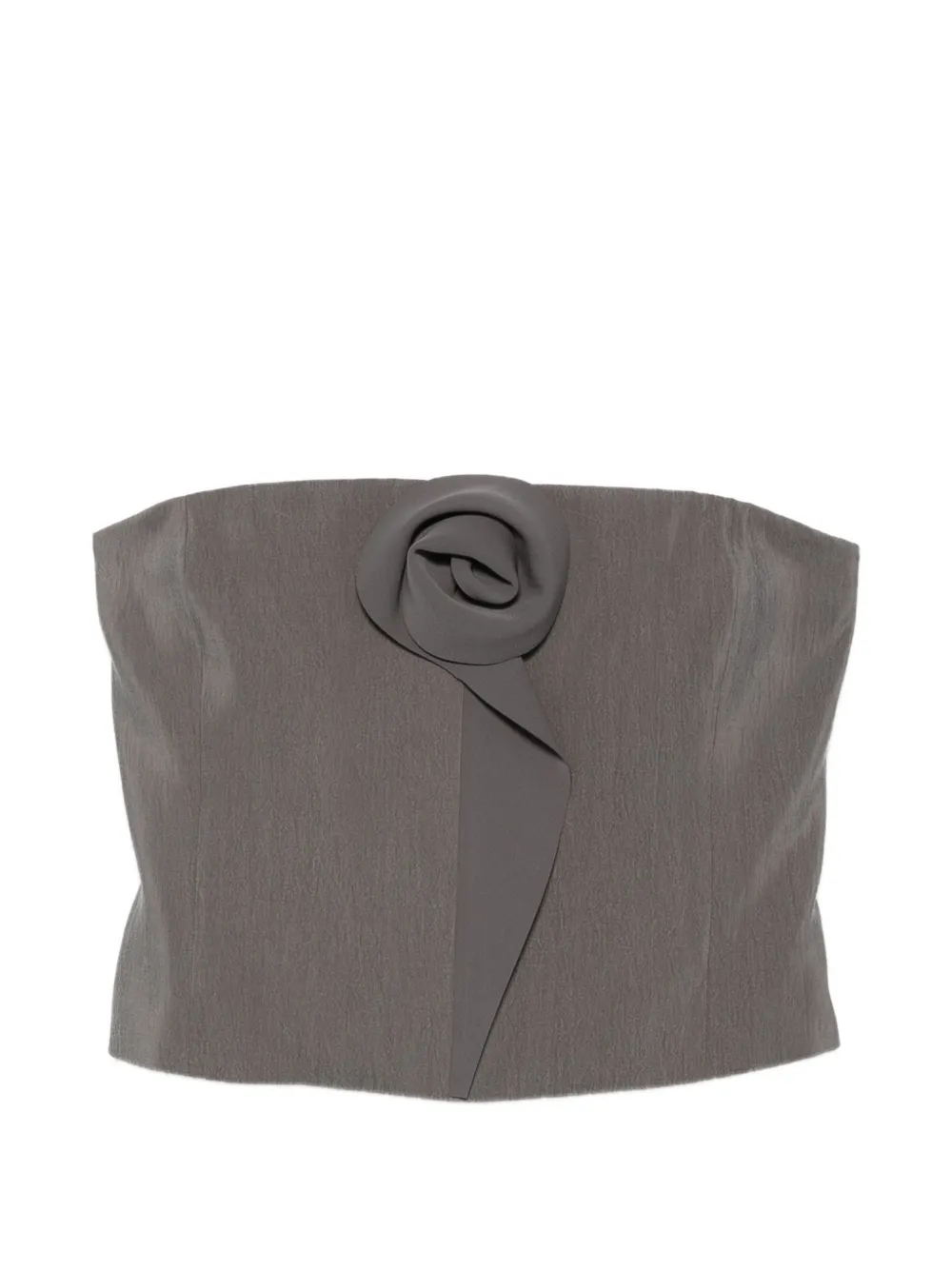 Giorgio Armani floral-appliqué strapless top - Grau