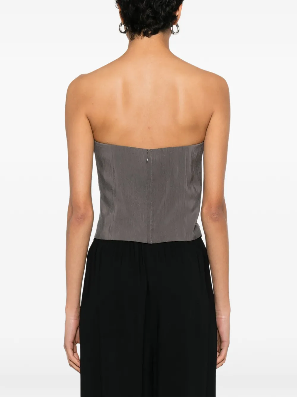 Giorgio Armani Strapless top met bloemapplicatie Grijs