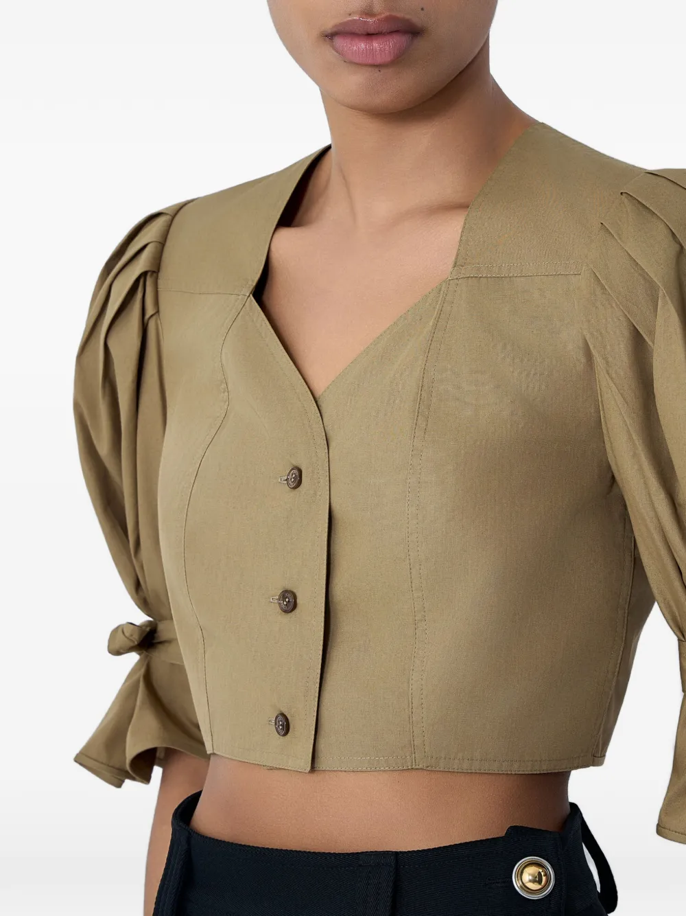 Chloé Cropped blouse Groen