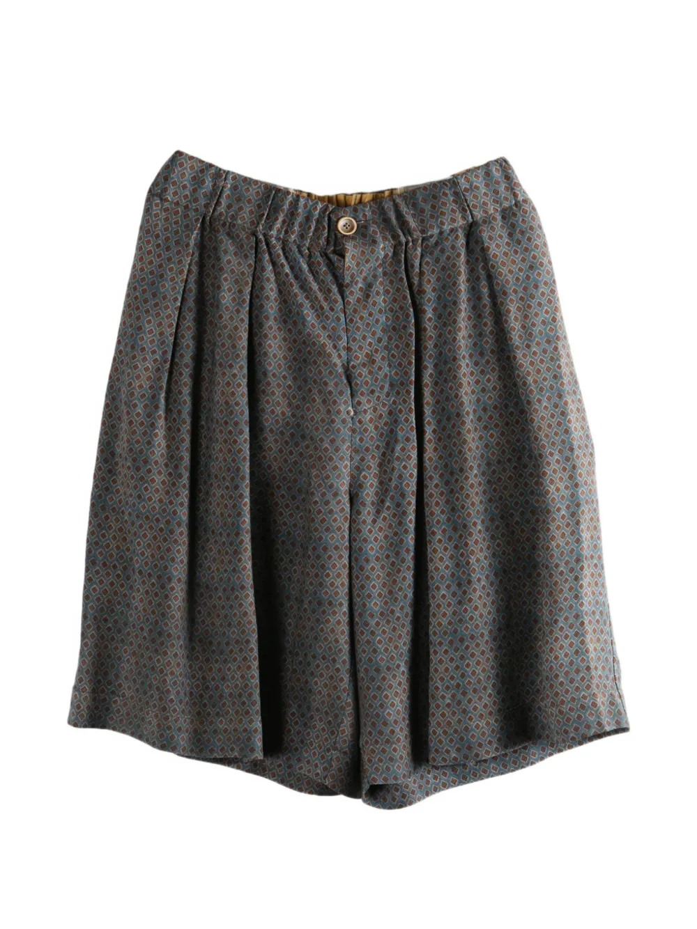 Uma Wang geometric-pattern pleated shorts - Grey