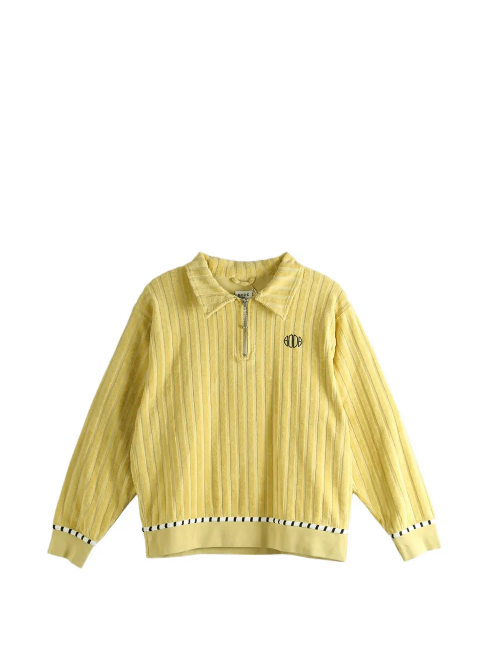 BODE Croquet Ground quarter-zip sweater - Giallo