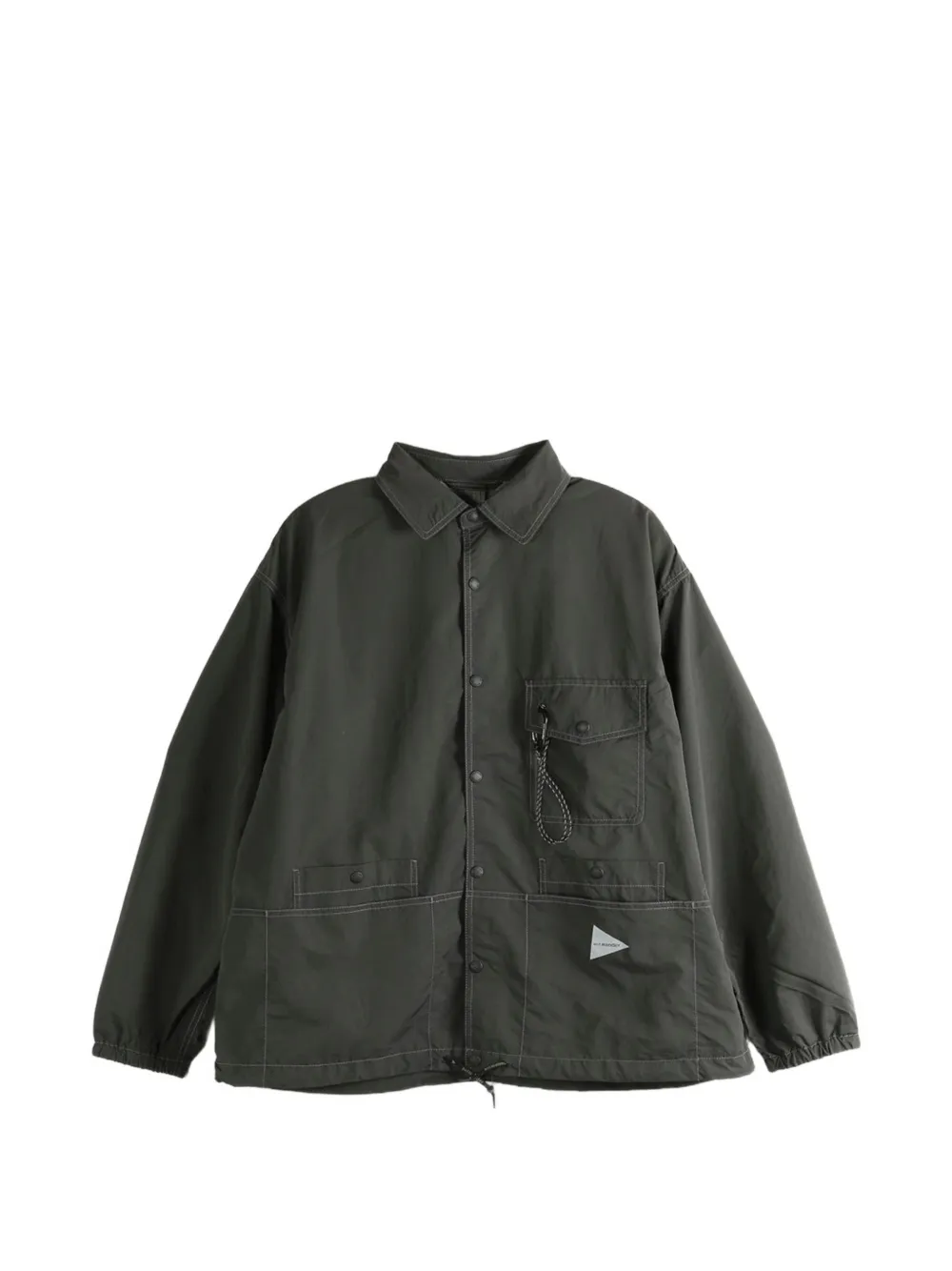 and Wander contrast-stitch flap-pocket jacket - Grigio