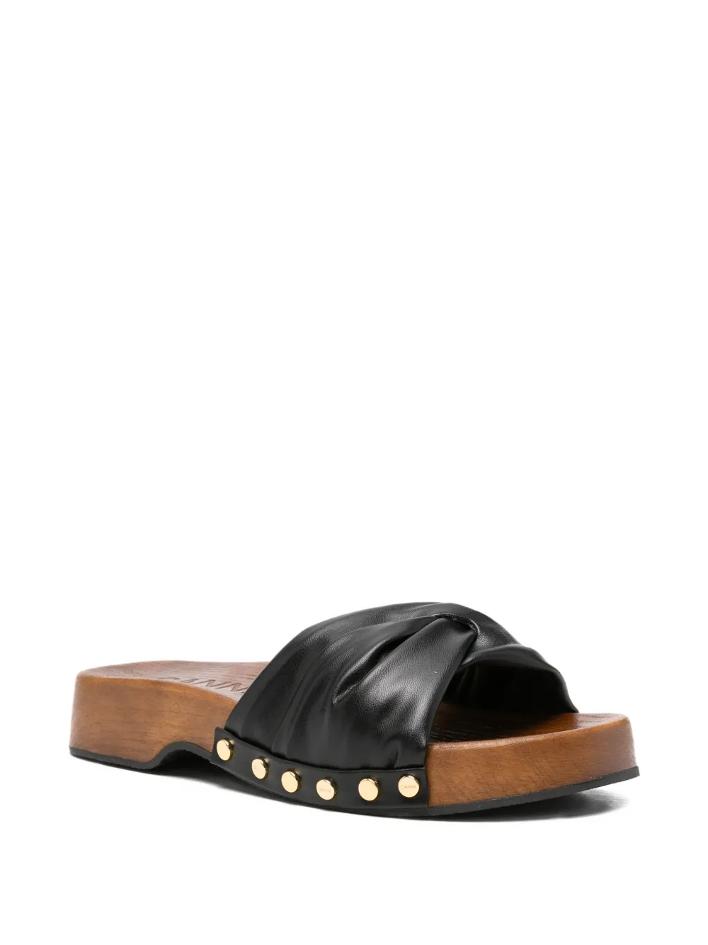 GANNI studded knotted sandals Zwart