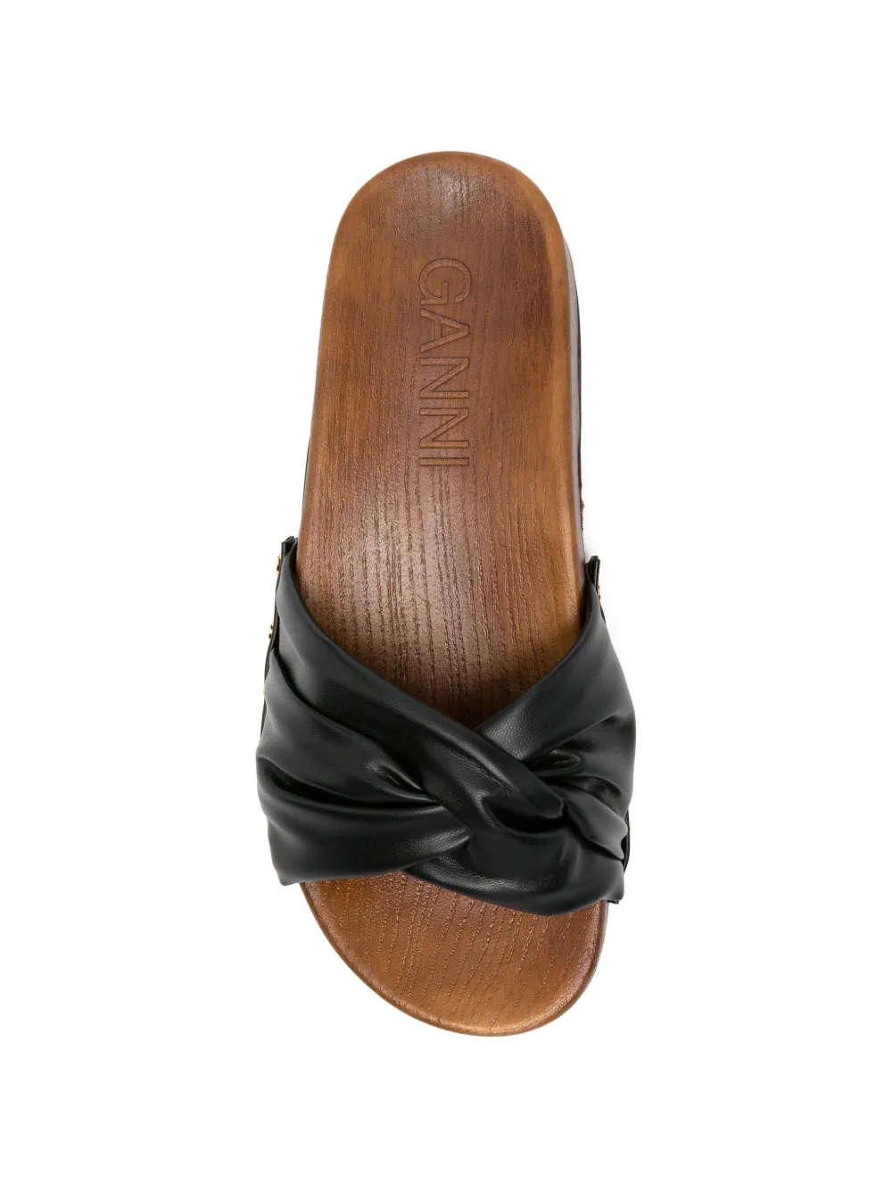 GANNI studded knotted sandals Zwart