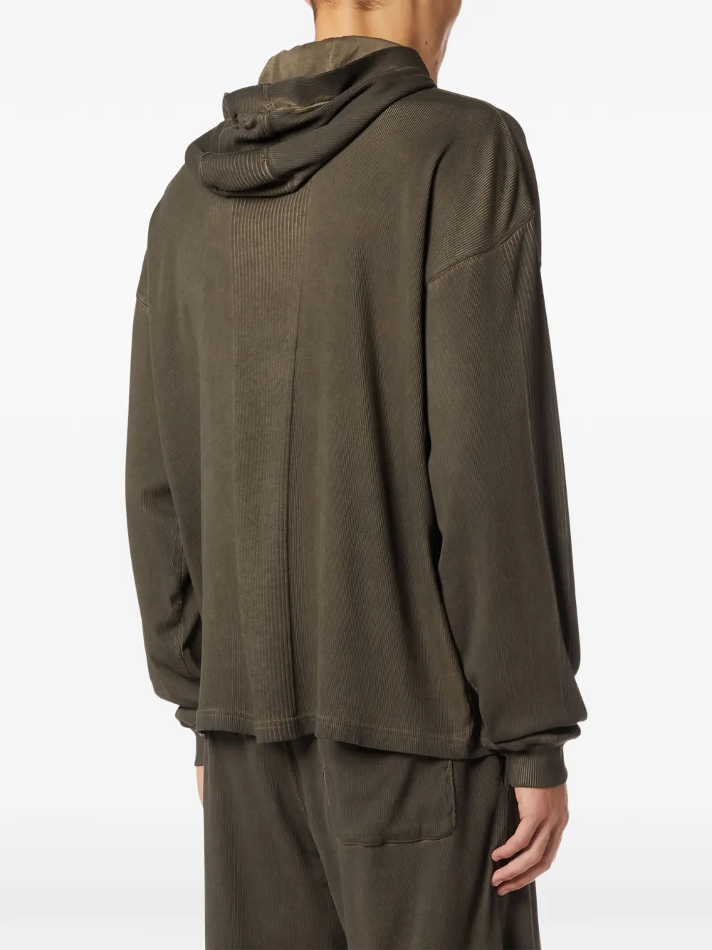 Diesel ribbed-knit hoodie Groen