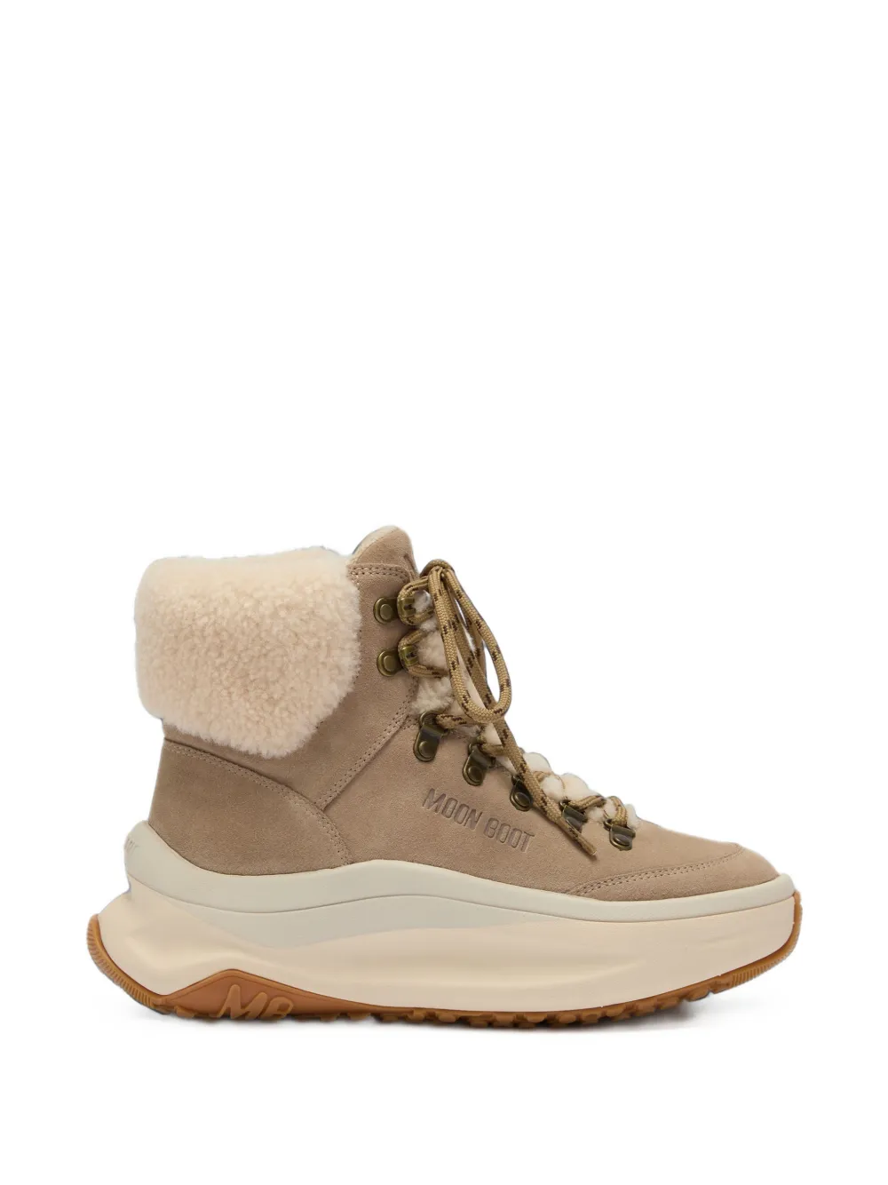 Moon Boot Moon247 City sherling mid beige sneakers - Toni neutri
