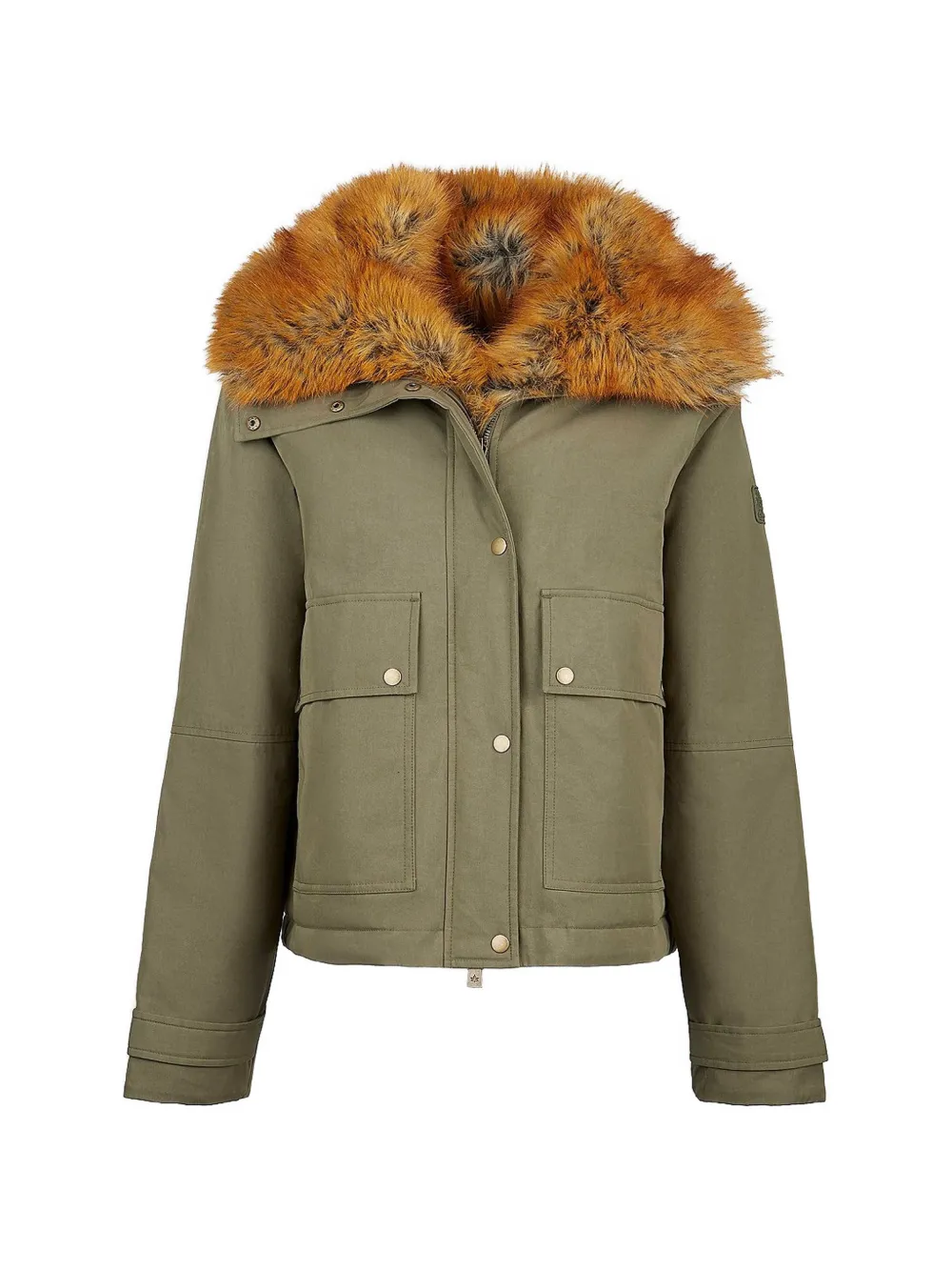 Canadian Makwa faux-fur collar pocket-detail coat Groen