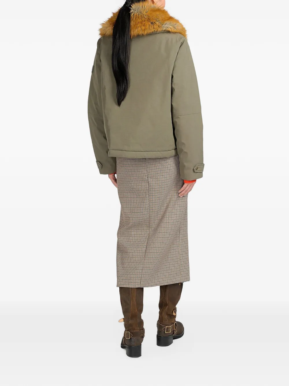 Canadian Makwa faux-fur collar pocket-detail coat Groen