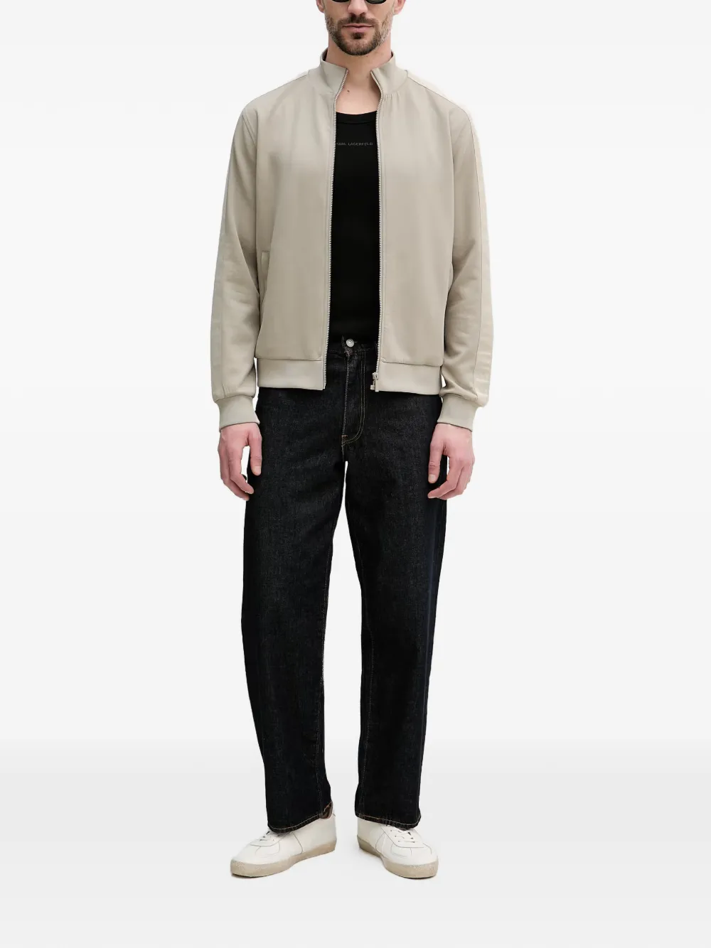 Karl Lagerfeld Sweater met logoband Grijs