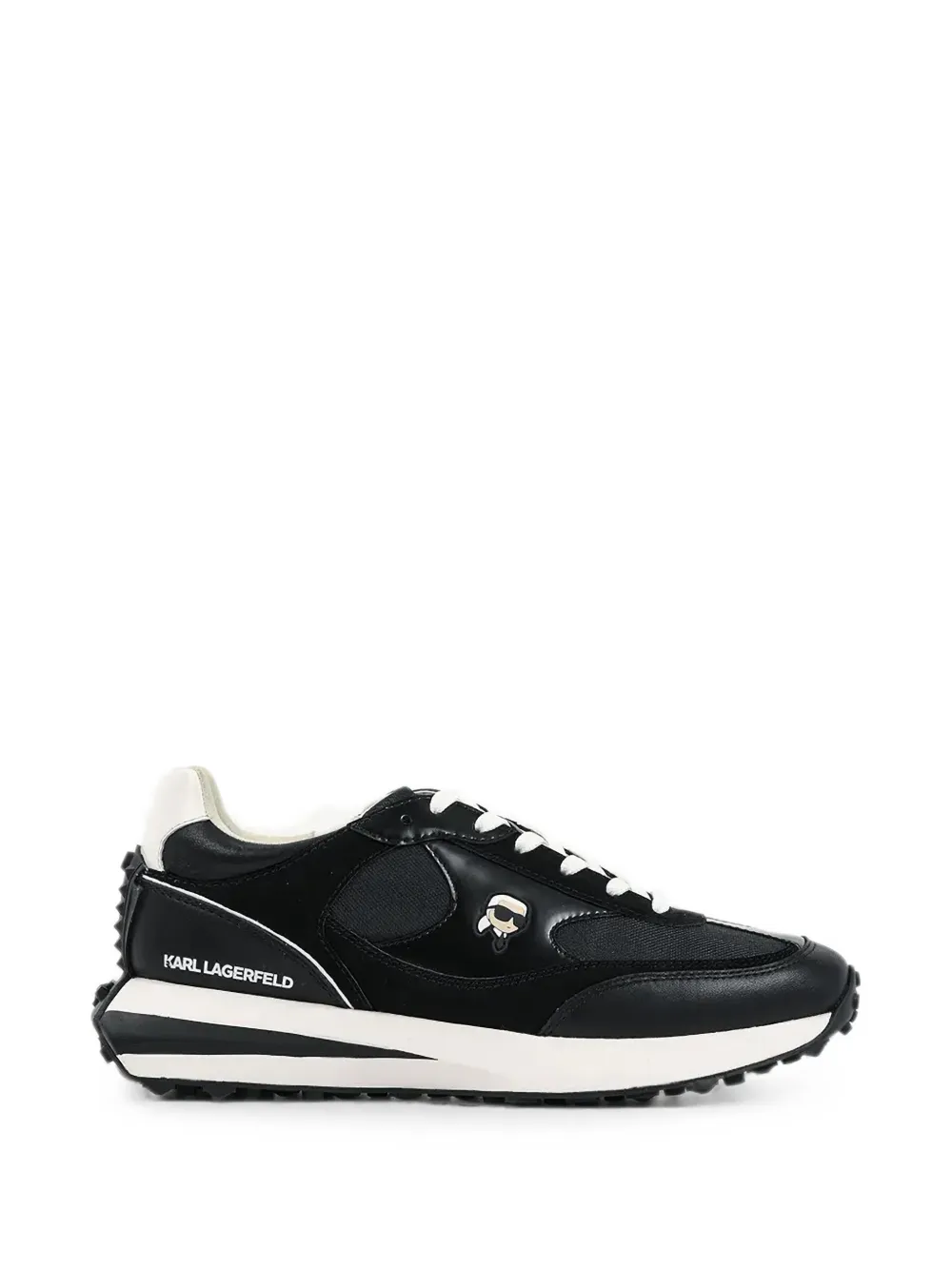 Karl Lagerfeld logo-patch panelled sneakers - Schwarz