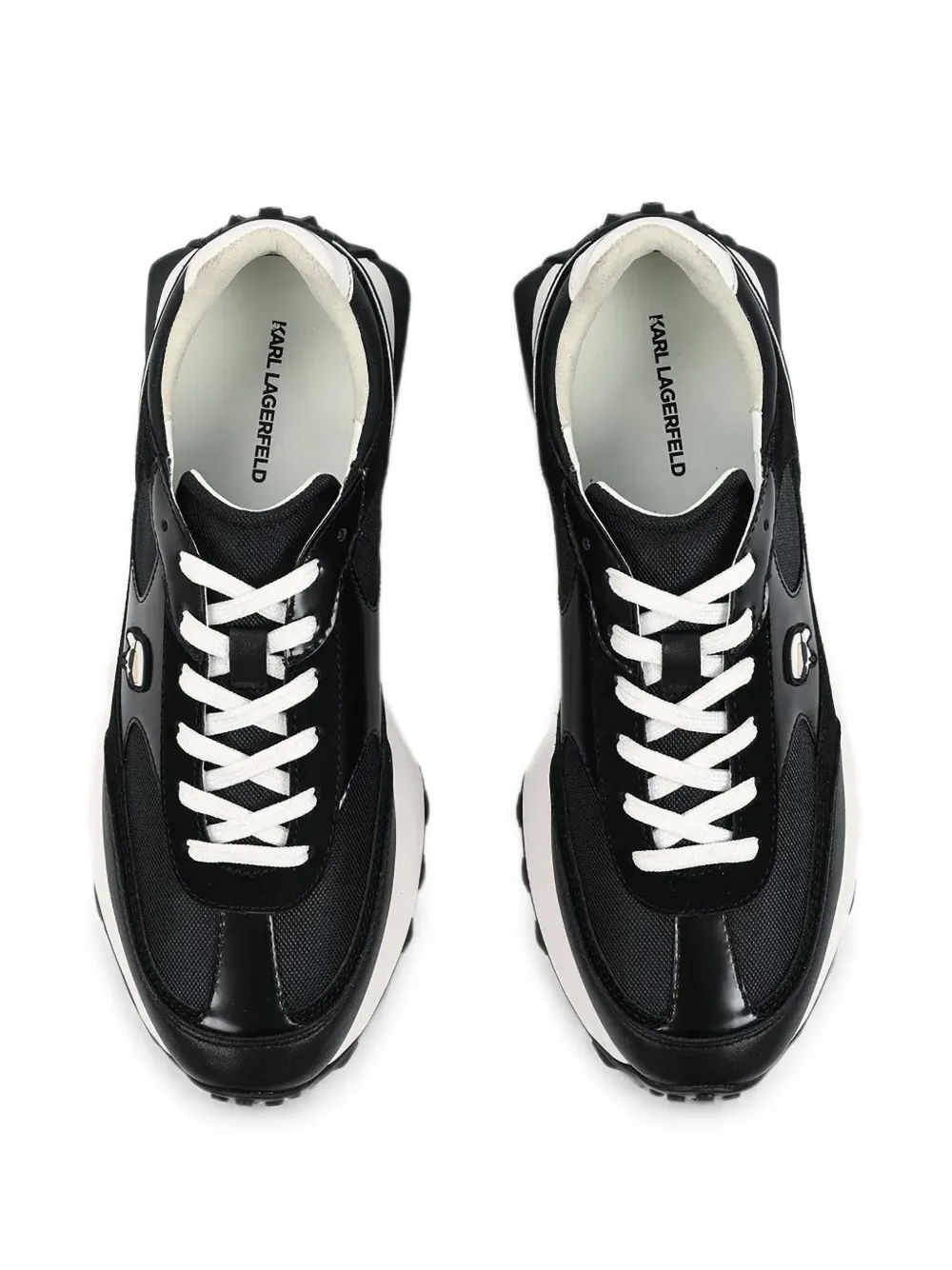 Karl Lagerfeld logo-patch panelled sneakers Zwart