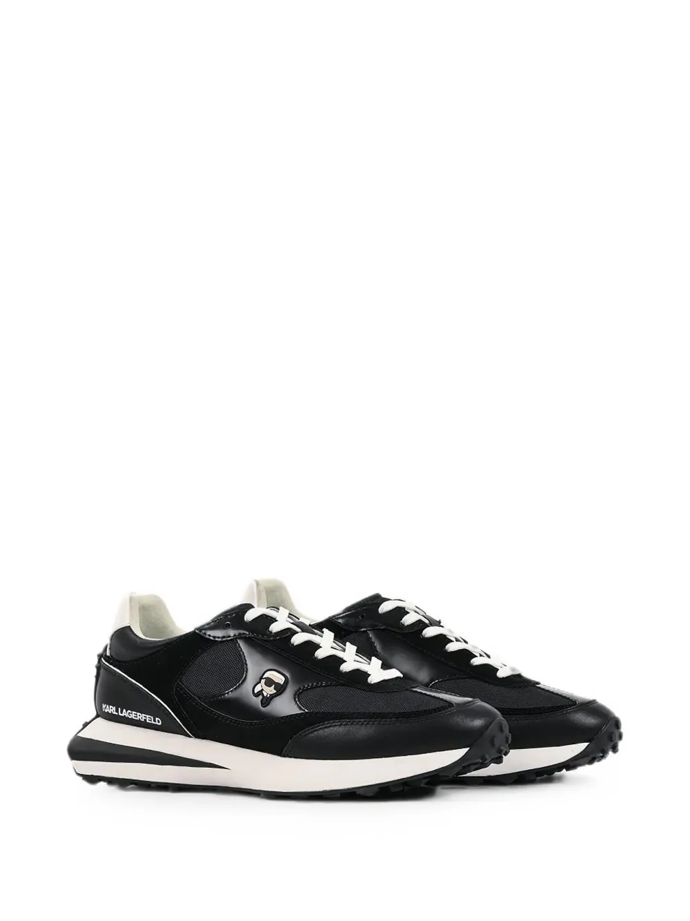 Karl Lagerfeld logo-patch panelled sneakers Zwart