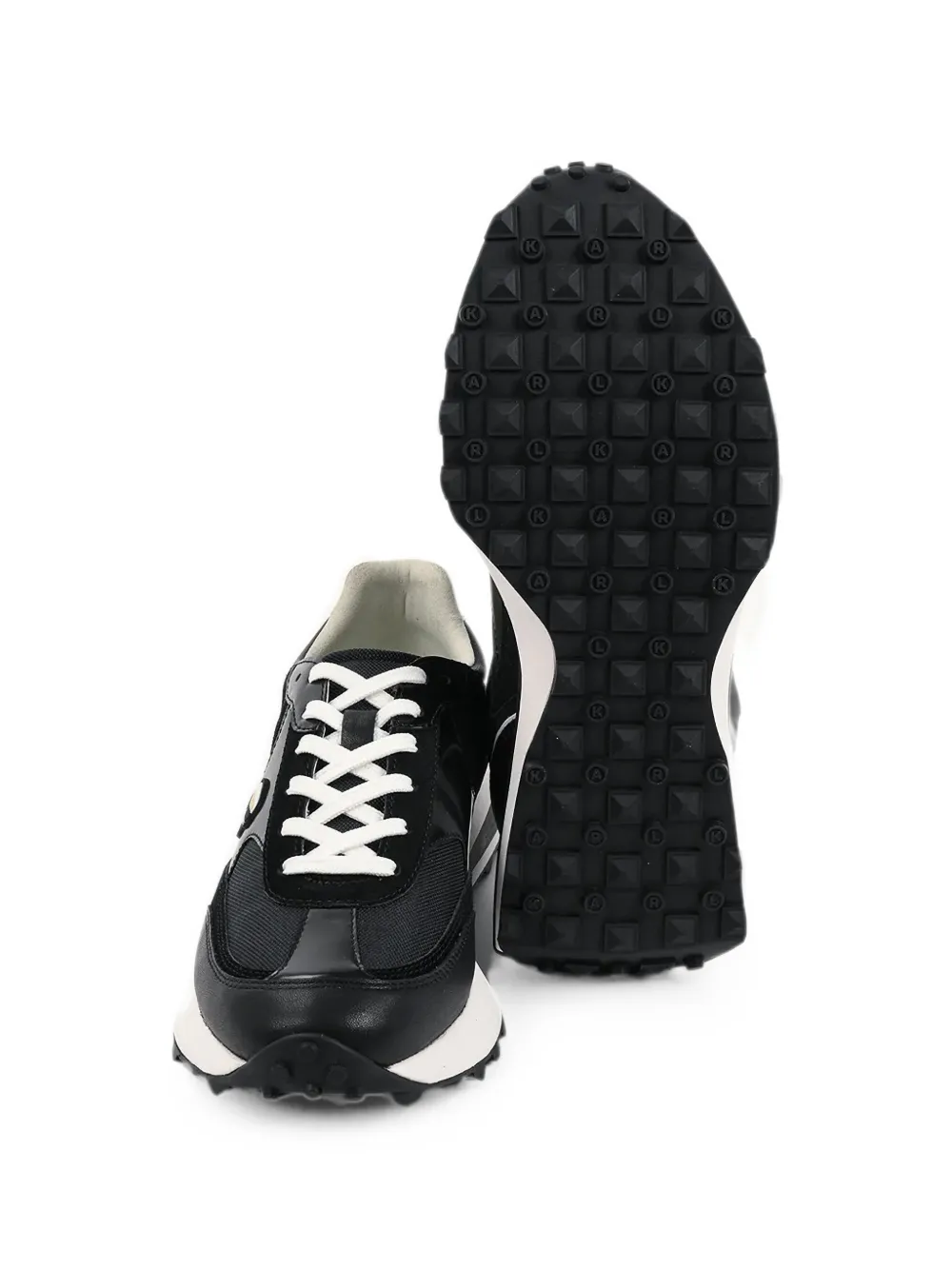 Karl Lagerfeld logo-patch panelled sneakers Zwart