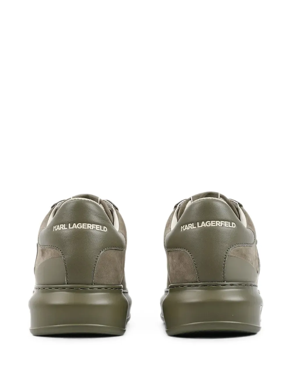Karl Lagerfeld logo-embossed lace-up sneakers Groen