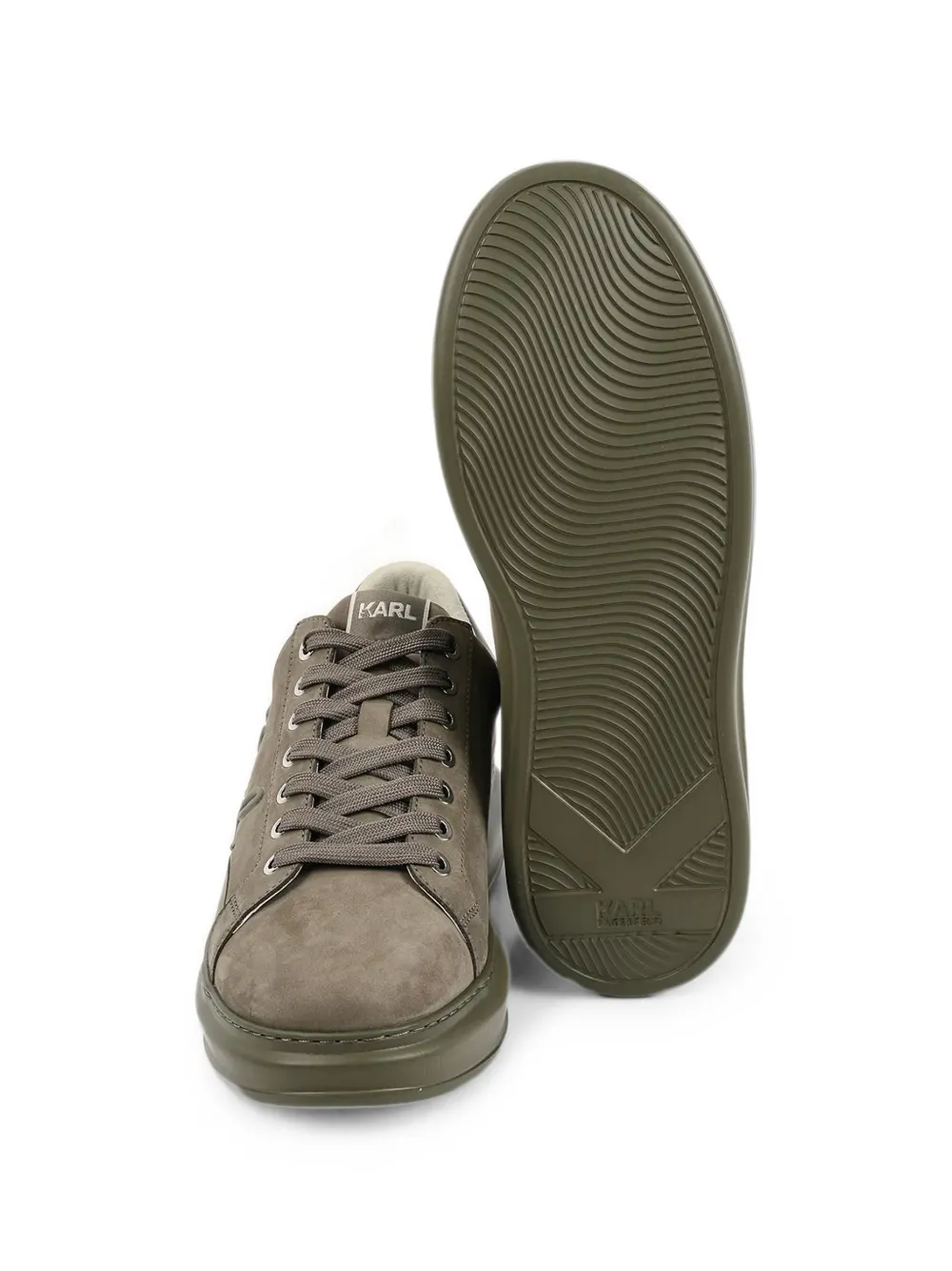 Karl Lagerfeld logo-embossed lace-up sneakers Groen
