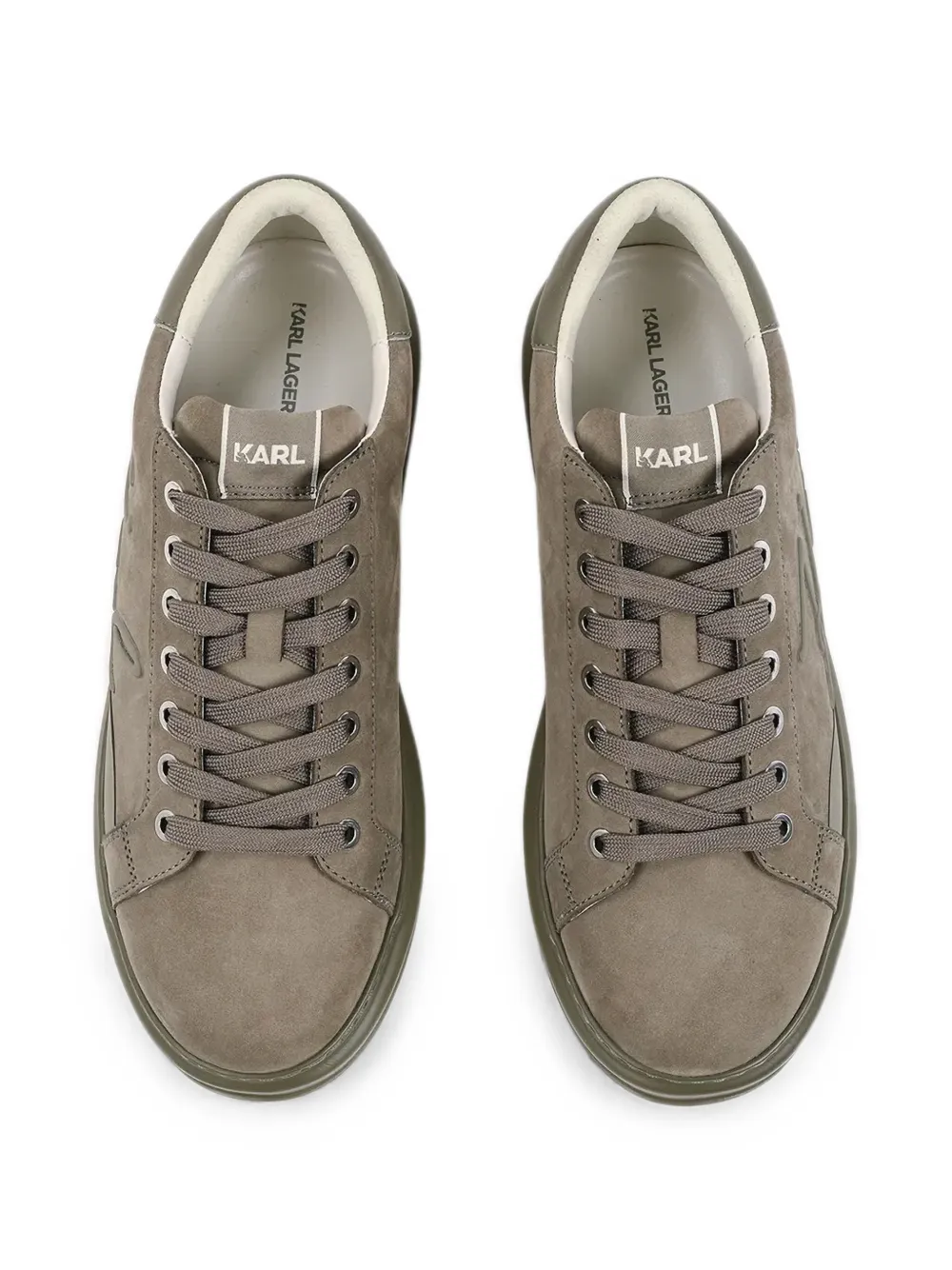 Karl Lagerfeld logo-embossed lace-up sneakers Groen