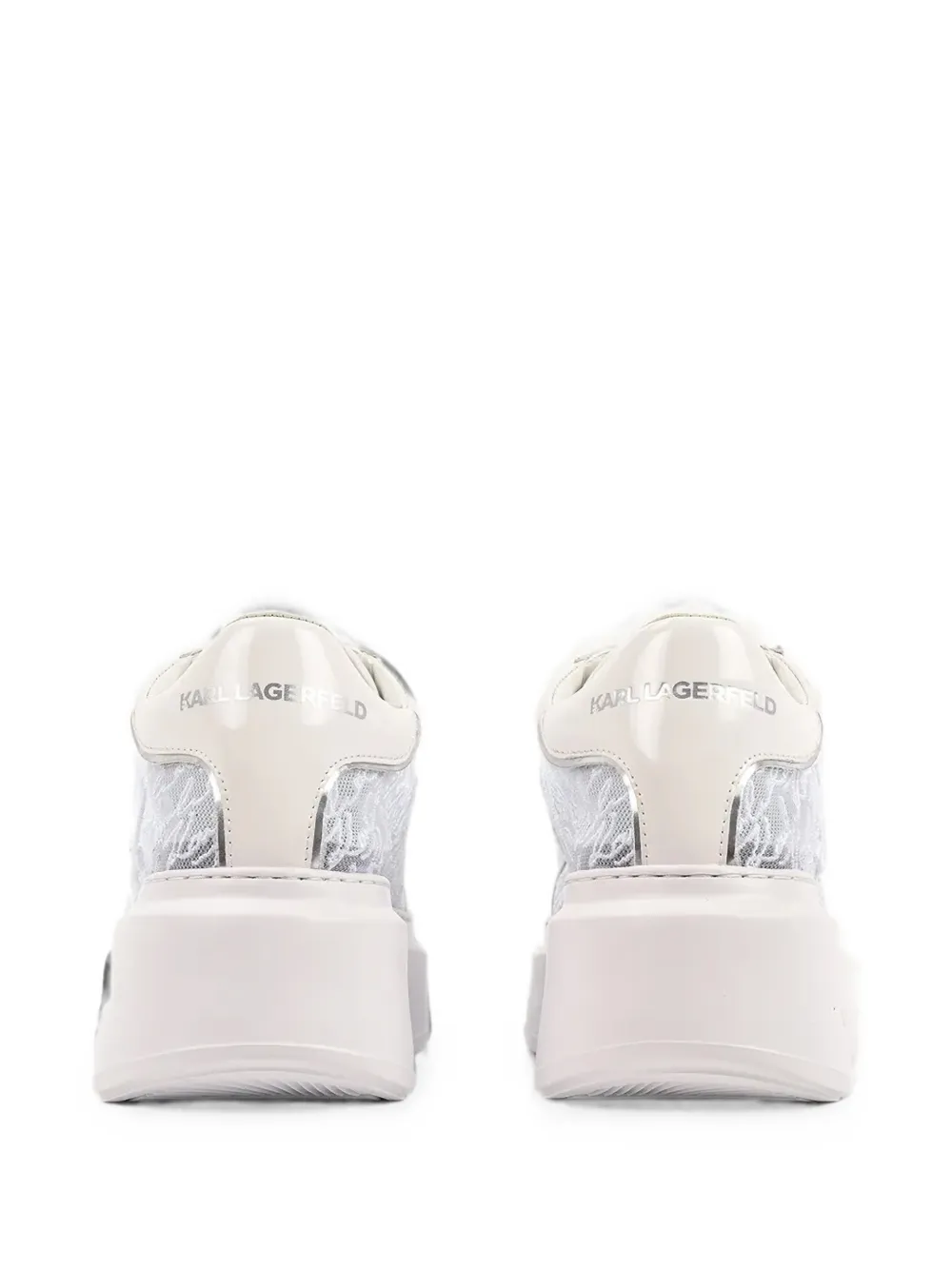 Karl Lagerfeld logo-embroidered mesh sneakers Wit