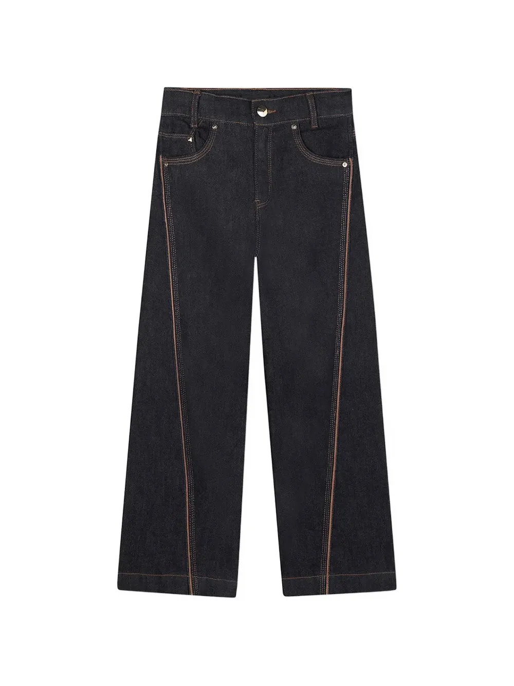 Karl Lagerfeld Kids embroidered-logo wide-leg jeans - Blu