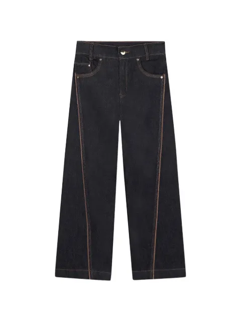 Karl Lagerfeld Kids embroidered-logo wide-leg jeans